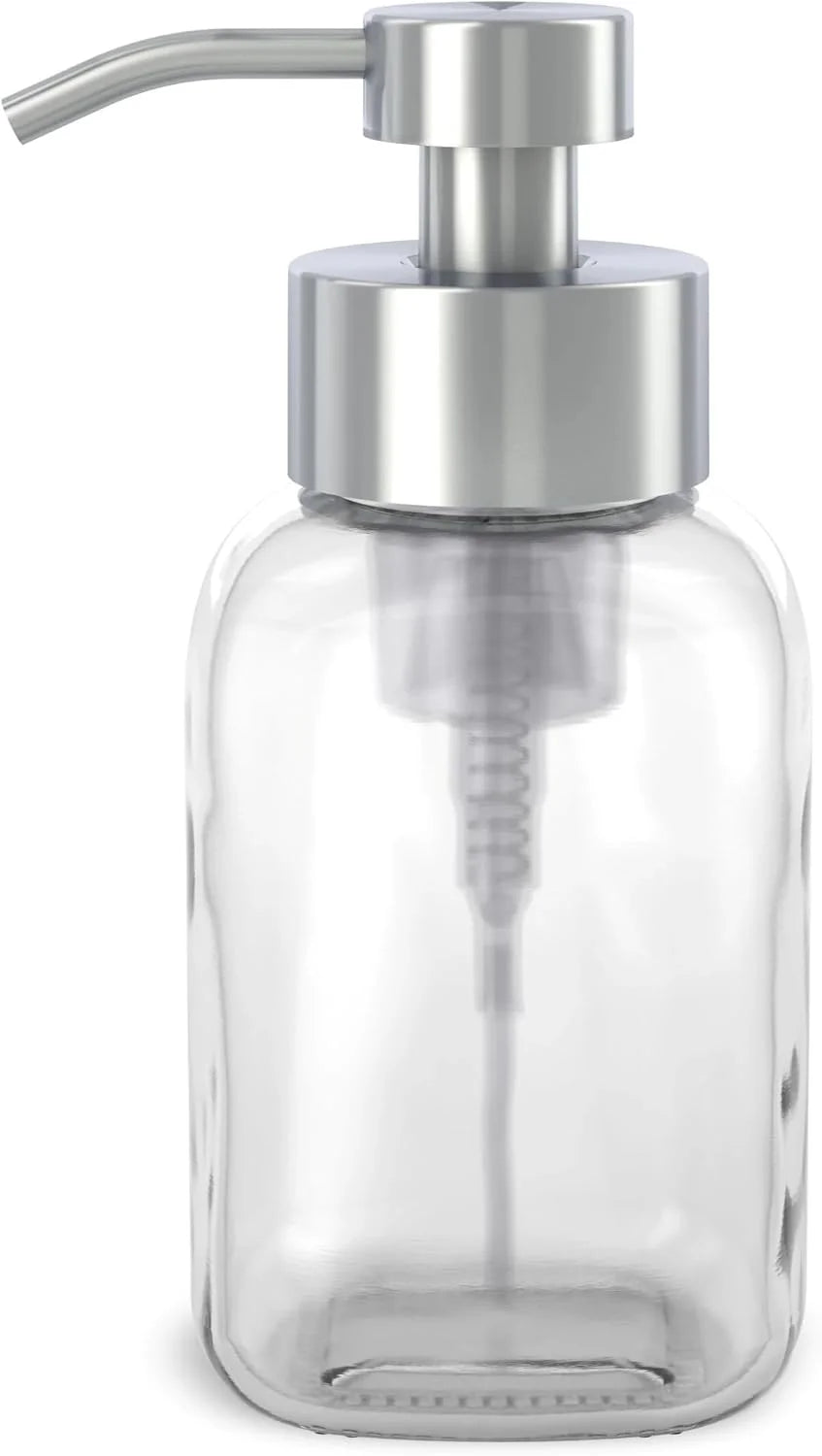 Grove Co. Glass Foaming Hand Soap Dispenser with Stainless Steel Pump, 12oz