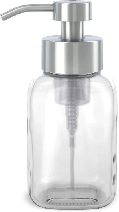 Grove Co. Glass Foaming Hand Soap Dispenser with Stainless Steel Pump, 12oz