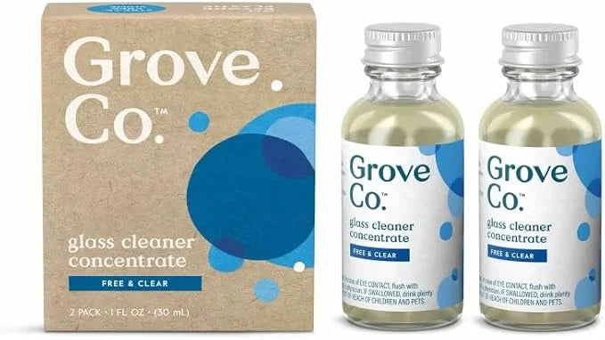 Grove Co. Glass Cleaner Concentrate, 2 x 1fl oz Refills, Sea Spray