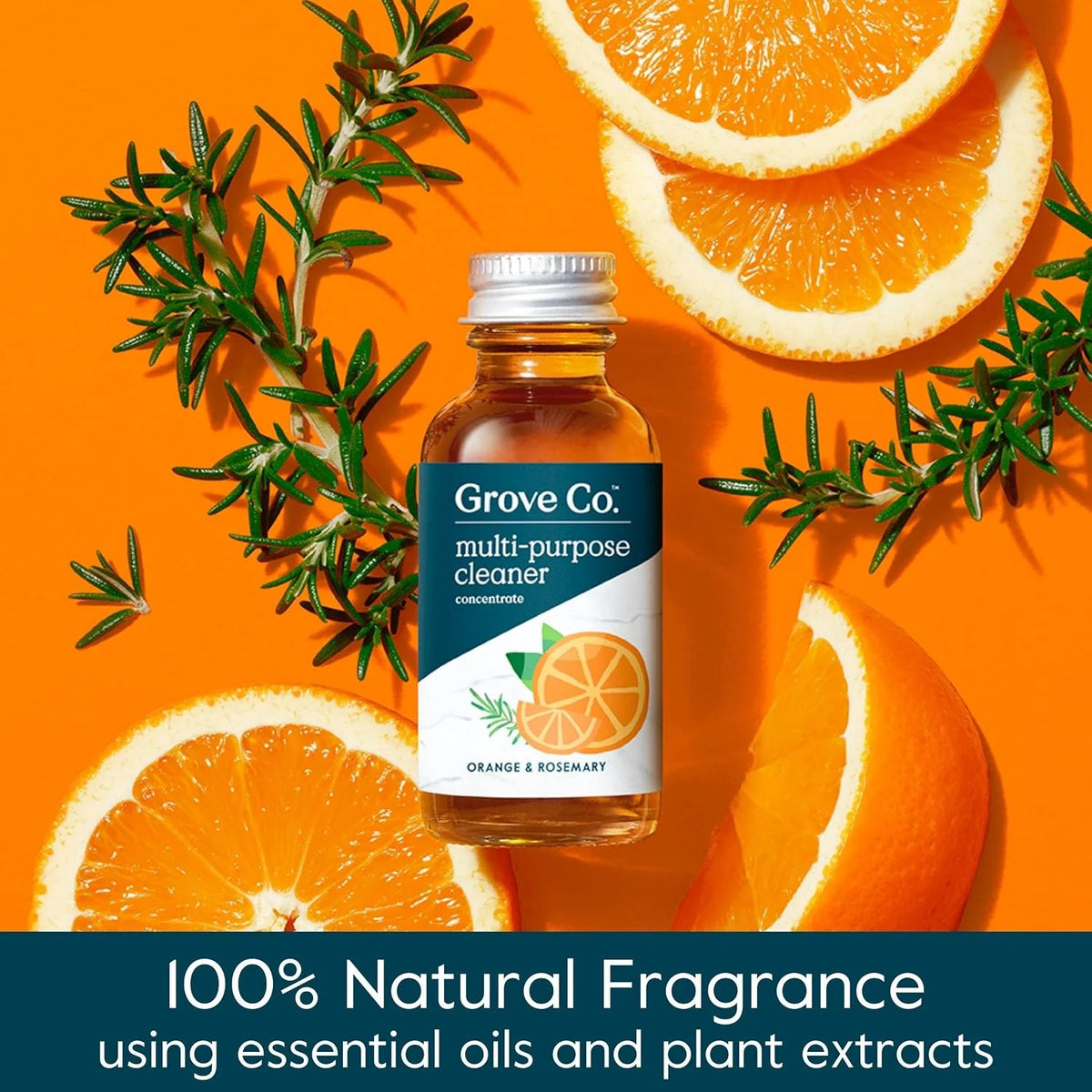 Grove Co. Multi-Purpose Cleaner Refills & Glass Bottle, Orange & Rosemary