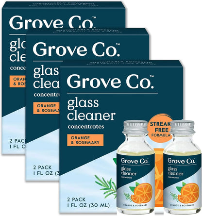 Grove Co. Glass Cleaner Concentrate, 2 x 1fl oz Refills, Sea Spray