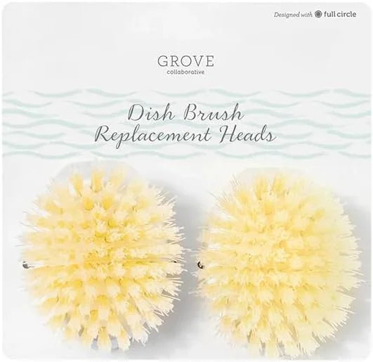 Grove Co. Replaceable Head Walnut Scrubber Dish Brush, Non-Scratch, 1 Count