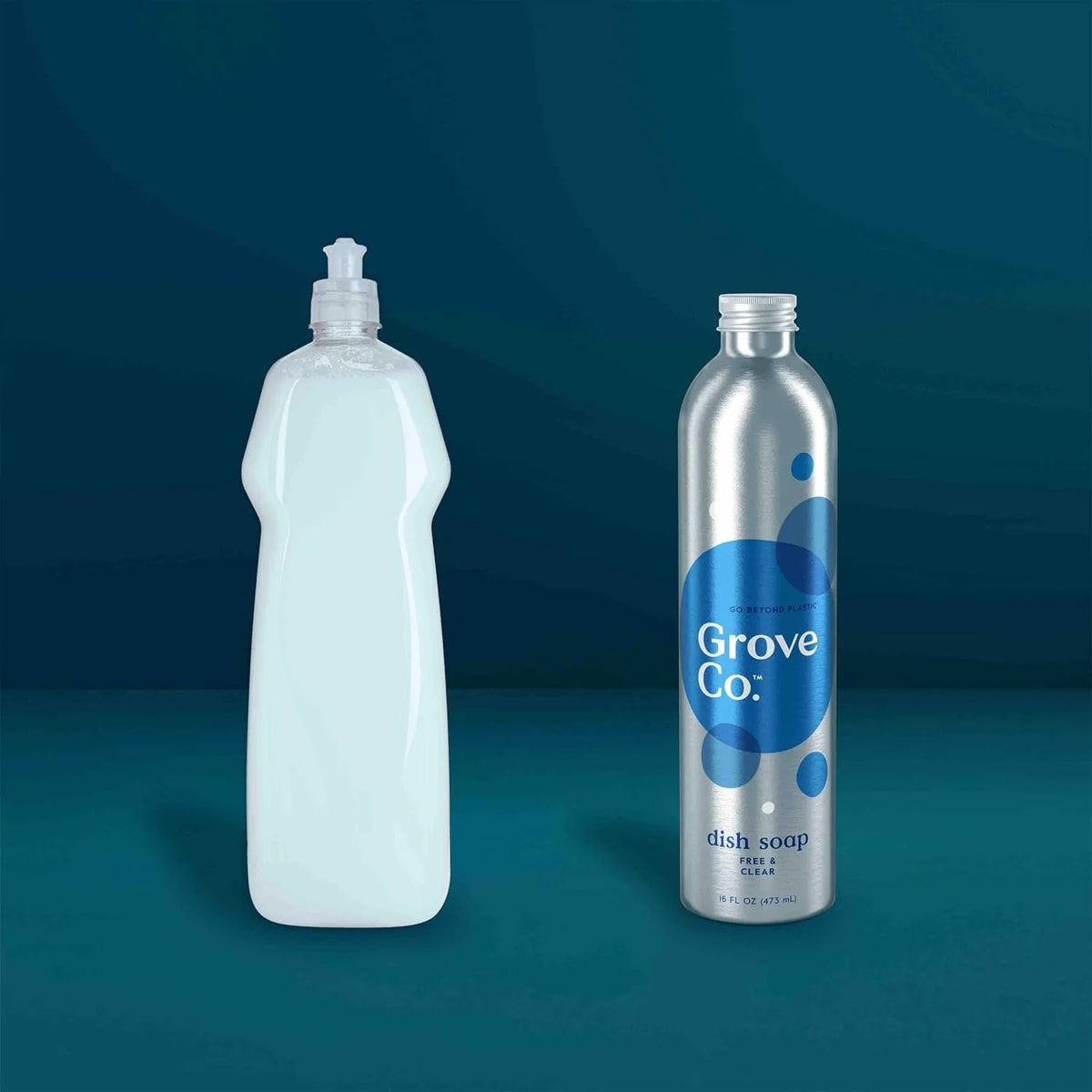 Grove Co. Dish Soap, 3 x 16 fl oz Refills + Refillable Glass Dispenser
