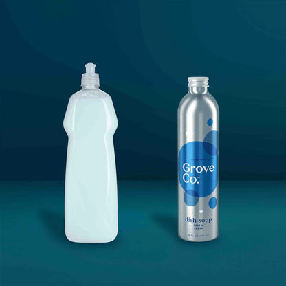 Grove Co. Dish Soap, 3 x 16 fl oz Refills + Refillable Glass Dispenser