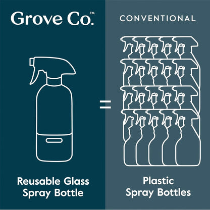 Grove Co. Refillable Glass Spray Bottle for Cleaning, 16 oz, White
