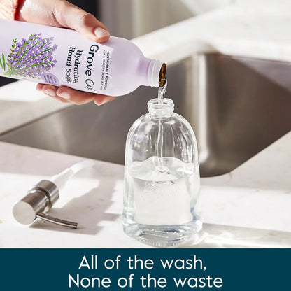 Grove Co. Gel Hand Soap (24oz) + Glass Dispenser, Lavender Blossom & Thyme