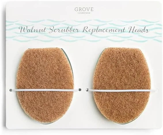 Grove Co. Replaceable Head Walnut Scrubber Dish Brush, Non-Scratch, 1 Count