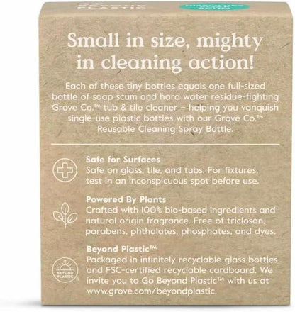 Grove Co. Tub and Tile Cleaner, 6 x 1 fl oz Refills, Lemon & Eucalyptus
