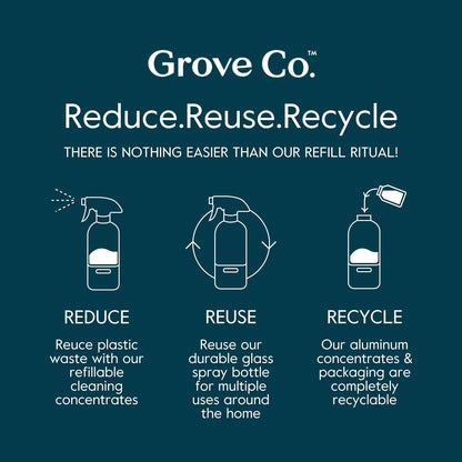 Grove Co. Multi-Purpose Cleaner Refills & Glass Bottle, Orange & Rosemary
