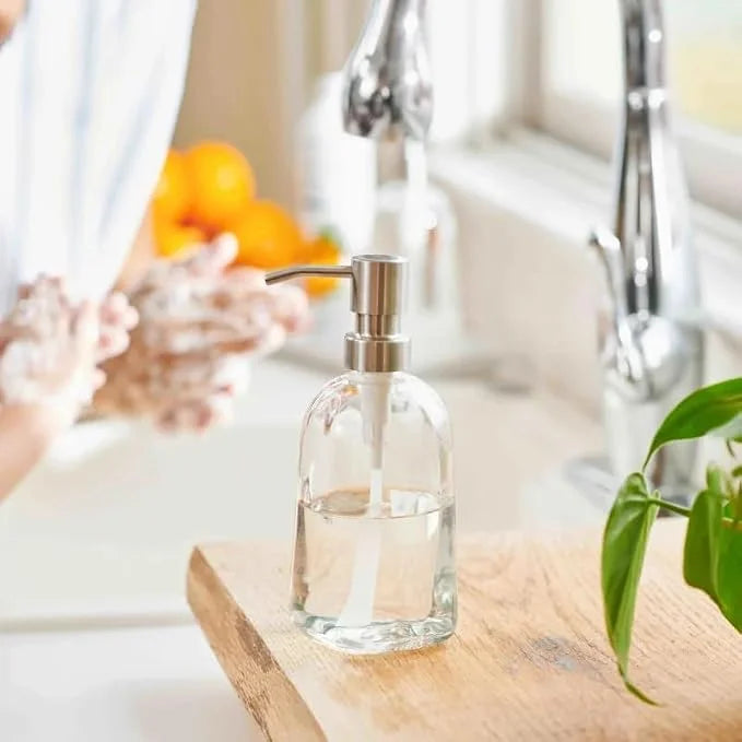 Grove Co. Gel Hand Soap Dispenser, 2 x 13.5 oz Glass Bottles