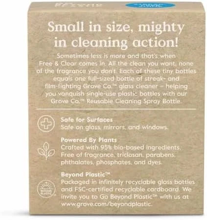 Grove Co. Glass Cleaner Concentrate, 2 x 1fl oz Refills, Sea Spray