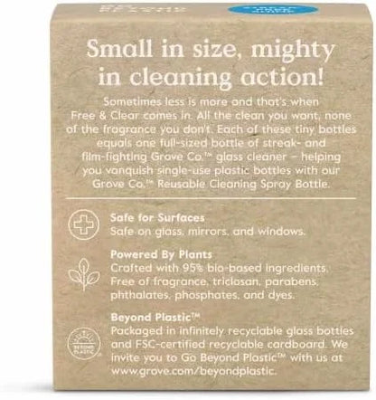 Grove Co. Glass Cleaner Concentrate, 2 x 1fl oz Refills, Sea Spray