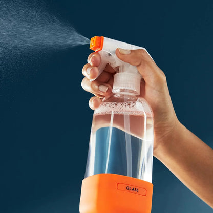 Grove Co. Refillable Glass Spray Bottle for Cleaning, 16 oz, White