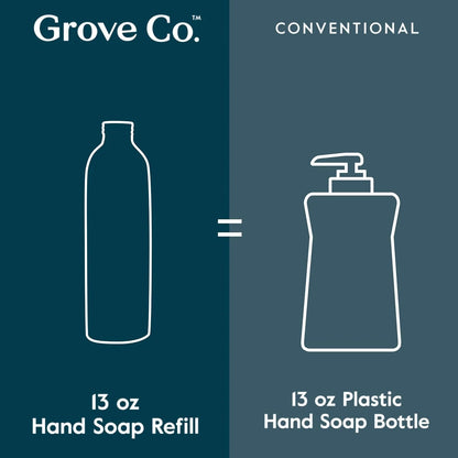 Grove Co. Gel Hand Soap (24oz) + Glass Dispenser, Lavender Blossom & Thyme
