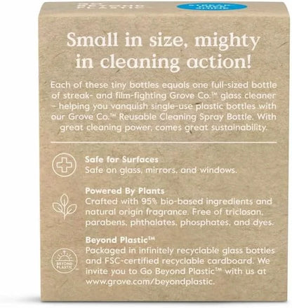 Grove Co. Glass Cleaner Concentrate, 2 x 1fl oz Refills, Sea Spray