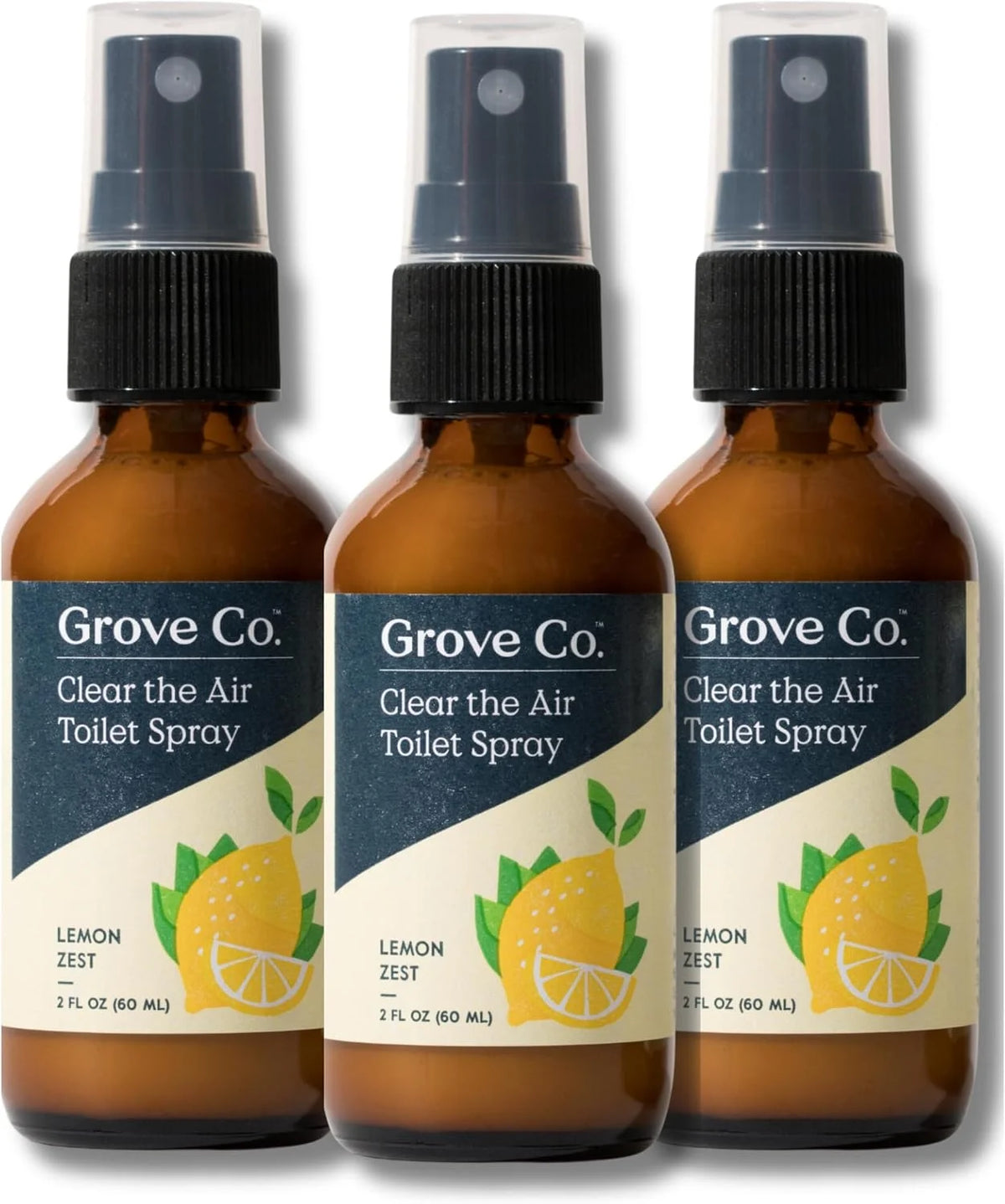 Grove Co. Toilet Spray and Odor Eliminator, Lemon Grove, 2 Fl Oz
