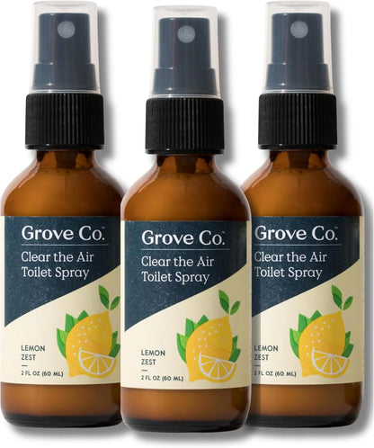 Grove Co. Toilet Spray and Odor Eliminator, Lemon Grove, 2 Fl Oz